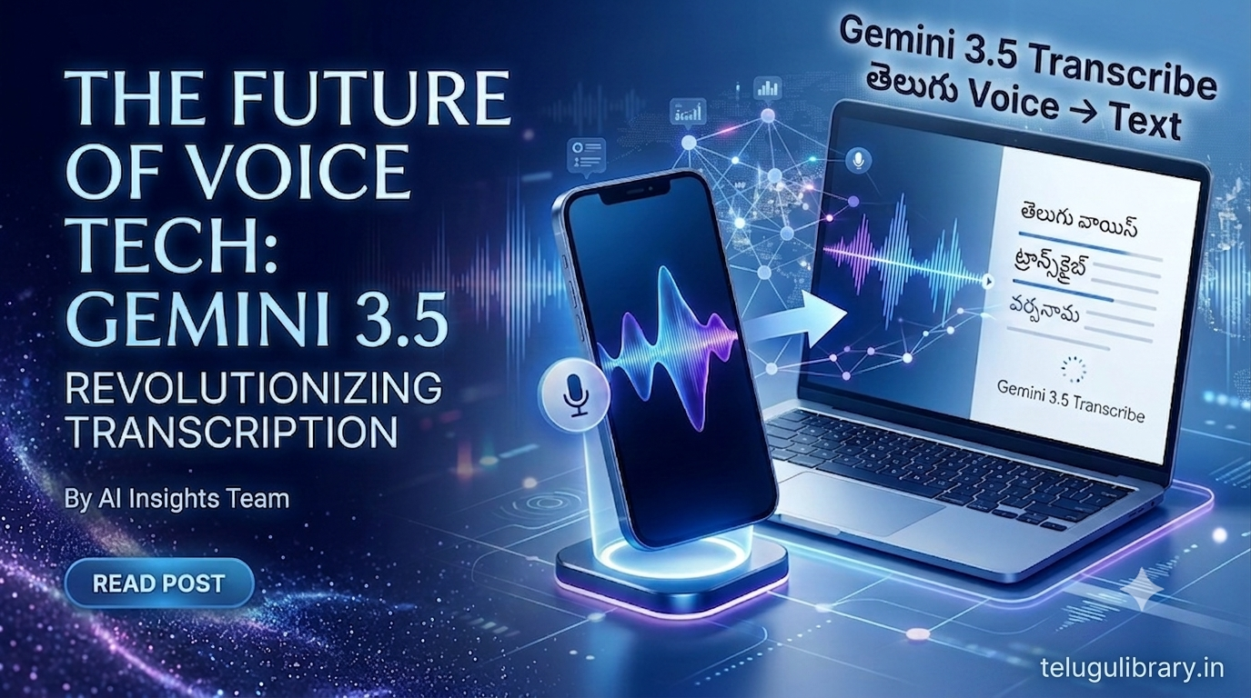Gemini 3.5 Transcribe AI voice to text tool in Telugu