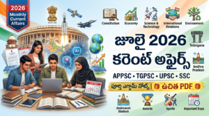 జూలై 2026 కరెంట్ అఫైర్స్ తెలుగు | APPSC | TGPSC | UPSC | SSC | Banking Exam Notes